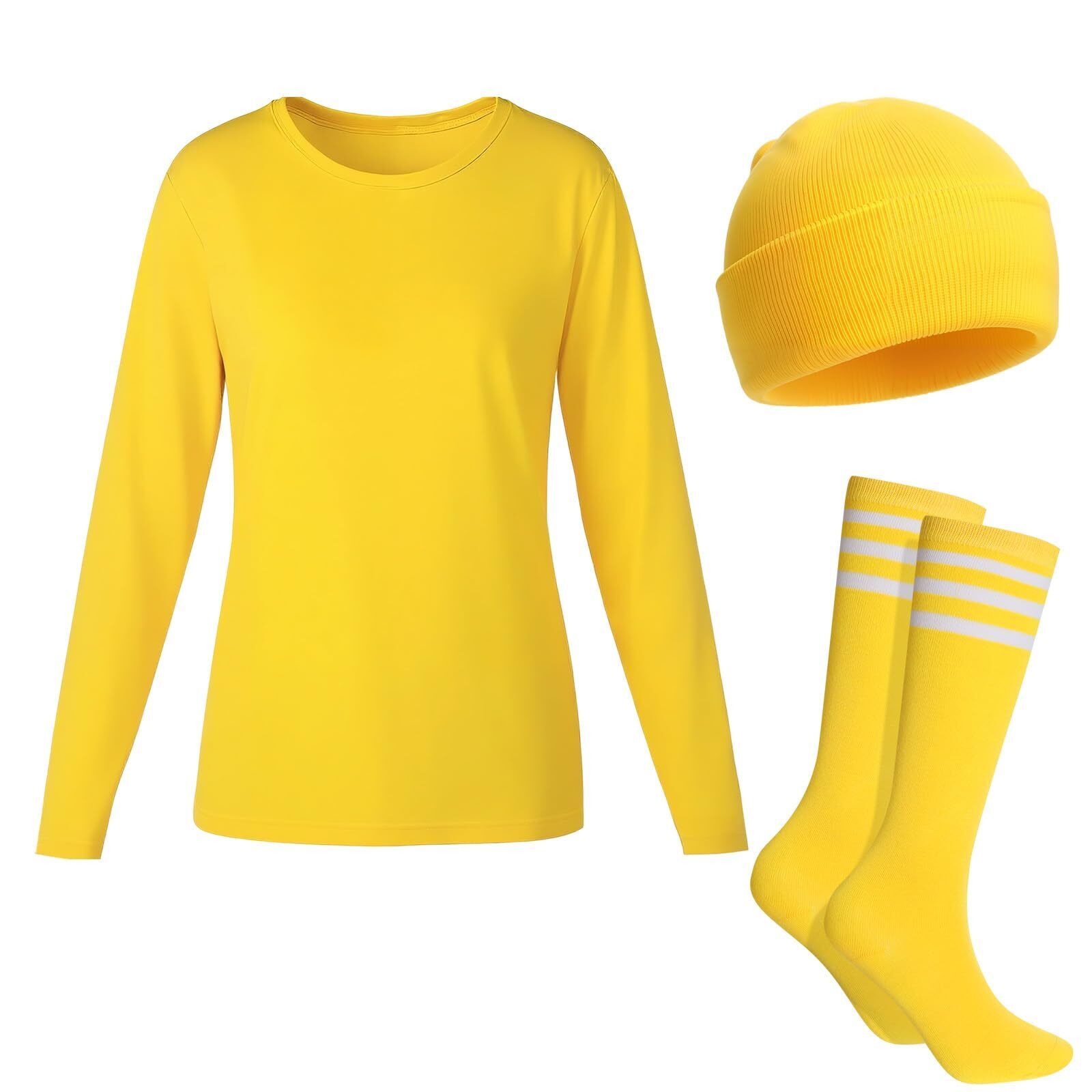 3974 Halloween Costume Set Striped Cosplay Shirt Hat Sock